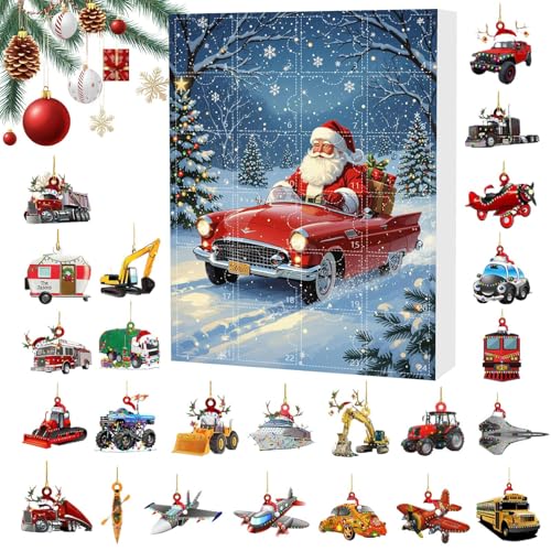 24 Tage Dezember Kalender Countdown, Weihnachts -Countdown, 2. Acryl -Weihnachtsmann -Transport -Themenfahrzeuganhänger Für Home Yard Tree Tree Haustür 24 Tage Dezember Kalender Countdown, Weihnachts -Countdown, 2. Acryl -Weihnachtsmann -Transport -Themenfahrzeuganhänger Für Home Yard Tree Tree Haustür von GZBMEZS