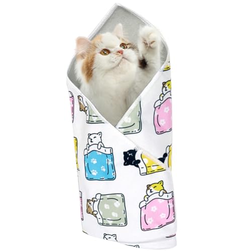 Cat Wrap – Selbsthaftende Katzen-Wickelfolie zum Nageltrimmen – Anti-Kratz-Kontrolle, multifunktional, Anti-Flucht, Waschen, Pflege, Innen-Clip, Nägel, saubere Ohren, Tier-Trimmen, Clipping von GZBMEZS