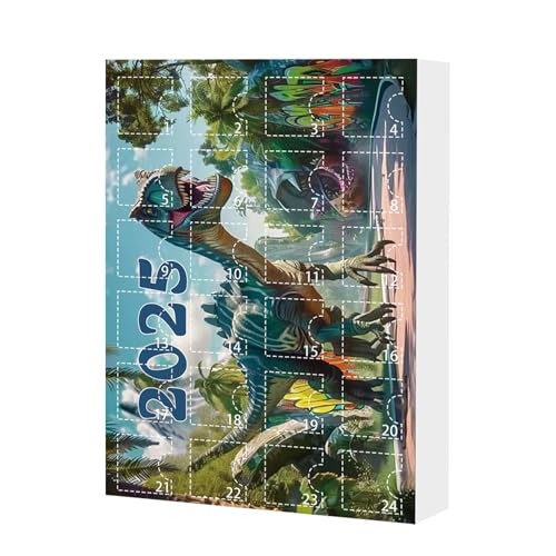 Countdown Kalender - Countdown Zu Weihnachten,2D Acryl Dinosaurier Motiv Ornamentset Mit 24 Fächern Festliche Sockenfüller Für Mädchen von GZBMEZS