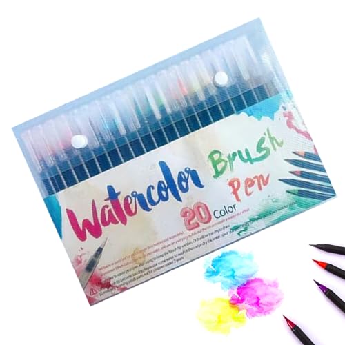 Echte Pinselstifte | Wasserfarben Pinselstifte Kalligraphie Set | Farbenfrohe Kunstpinsel Mit Glatter Tinte Für Malerei Zeichnen Schreiben Reisetagebuch Lettering Schule Kinder Erwachsene Anfänger von GZBMEZS
