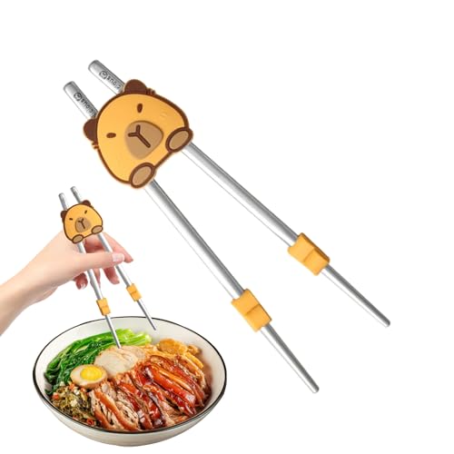 Essstäbchenhilfe - Silikontrainer Für Essstäbchen Anfänger | Waschbar Wiederverwendbar Mit Süßem Capybara Design Für Kinder von GZBMEZS