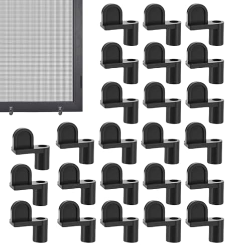 Fenstergitter Clips - Sturmläden Halter Clips mit Schrauben 24 Stück,Wetterfeste Befestigung Ersatzteile Verstellbare Komponenten Für Sicherheit von GZBMEZS