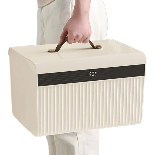 GZBMEZS Abschließbare Box - Große Kombinationsschloss-Box | Doppellagiger Behälter Schmuckorganizer Für Brieftasche Geld Dokumente Persönliche Gegenstände Büro Zuhause Wohnung Wohnheim von GZBMEZS