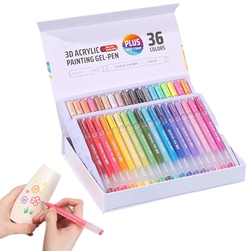 GZBMEZS Akryl Gelstifte,Holzmarker | 1 Mm Feinspitze Glitzer 3D Malstift Zur Entspannungsmalerei Für Kunsthandwerk Textil Holz Glas Scrapbooking GZBMEZS Akryl Gelstifte,Holzmarker | 1 Mm Feinspitze Glitzer 3D Malstift Zur Entspannungsmalerei Für Kunsthandwerk Textil Holz Glas Scrapbooking von GZBMEZS