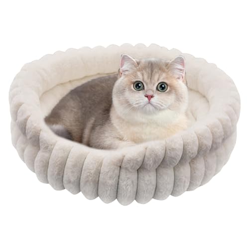 GZBMEZS Katzen Nest, Waschbares Beruhigendes Haustierbett, Kuscheliger Donut Rundform Bett Waschmaschinenfest Für Kätzchen Beruhigend Outdoor Wintereinsatz Schlafplatz Tier Reisen von GZBMEZS