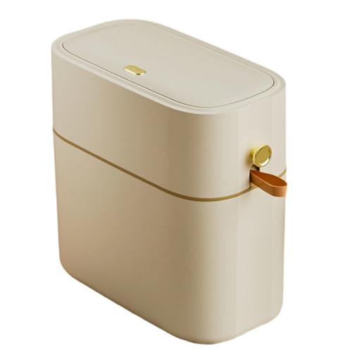 GZBMEZS Mülleimer Mit Deckel Fürs Badezimmer - Automatischer Badezimmer Mülleimer - 8L Geruchshemmend Für Enge Räume Unter Schränken Schreibtisch Wohnheim Toilette Waschraum von GZBMEZS