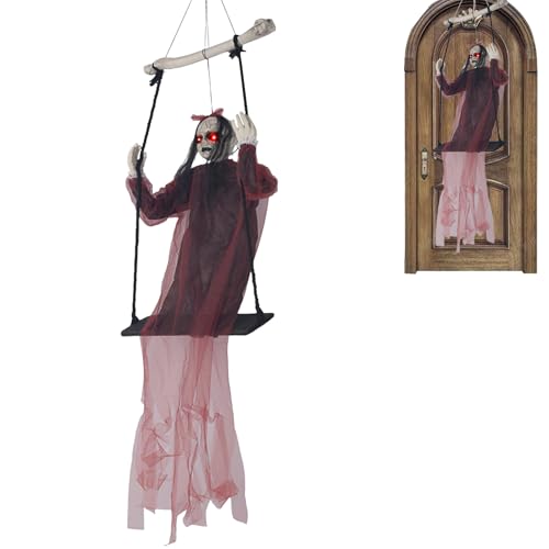 Halloween Deko,Outdoor Schaukelnde Geister Deko - Gruselige Horror Requisiten Mit Licht Und Soundeffekten Für Garten Fenster Haus Wand Halloween Deko,Outdoor Schaukelnde Geister Deko - Gruselige Horror Requisiten Mit Licht Und Soundeffekten Für Garten Fenster Haus Wand von GZBMEZS