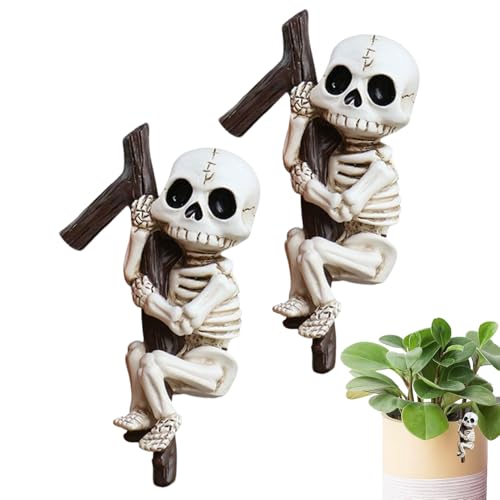 Halloween Skelett,Schädel Deko Kleine Skelett Figuren - 2er Set Partyzubehör Grusel Deko Schreibtischdekoration Für Drinnen Draußen Garten Halloween Skelett,Schädel Deko Kleine Skelett Figuren - 2er Set Partyzubehör Grusel Deko Schreibtischdekoration Für Drinnen Draußen Garten von GZBMEZS