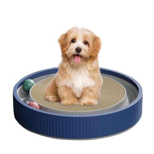 Katzenkratzpad - Katzenkratzmatte mit Spielzeugballbahn, Kratz-Loungebett, langlebiges Recyclingbrett für Möbelschutz, Kratzschale von GZBMEZS