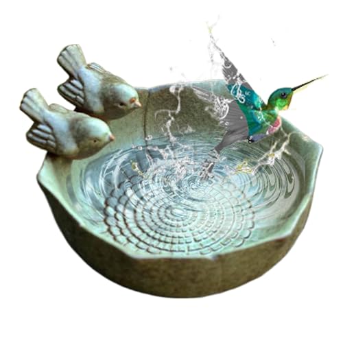 Keramik Boden Vogelbad - Vintage Vogeltränke Bodenfutterschale - Multifunktionales Künstlerisches Boden Vogelfuttertablett Für Schmetterlinge Und Vögel von GZBMEZS