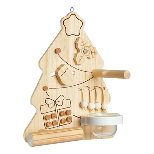 Papageienspielzeug | Kauspielzeug Weihnachtsbaum Form Für Vögel | Interaktive Kletterstange Aus Holz Zur Käfigbereicherung Für Kanarienvögel Kakadus Und Nymphensittiche von GZBMEZS