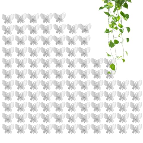 Pflanzenhalter-Clips - Wiederverwendbare Gartenclips Zur Pflanzenstütze,Robuste Klammern Rankgitter 100 Stück Gartengerät für Tomate Gänseblümchen Innen- Außenbereich Garten Terrasse von GZBMEZS