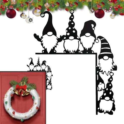 Weihnachts-Tür-Eckdekoration, Weihnachts-Türrahmen-Ornament - Weihnachtsschild Kunst Weihnachtstürdekoration | Eisen-Türrahmen-Wandkunst für, Garten, Zuhause, Außen- und Innendekoration von GZBMEZS