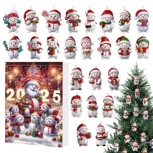 Weihnachtskalender Countdown – 24 Tage Weihnachten Countdown 2D Acryl | Themed Tree Ornament für , Kinder, Frauen, Männer, Mädchen, Erwachsene, Fenster Tisch Display von GZBMEZS
