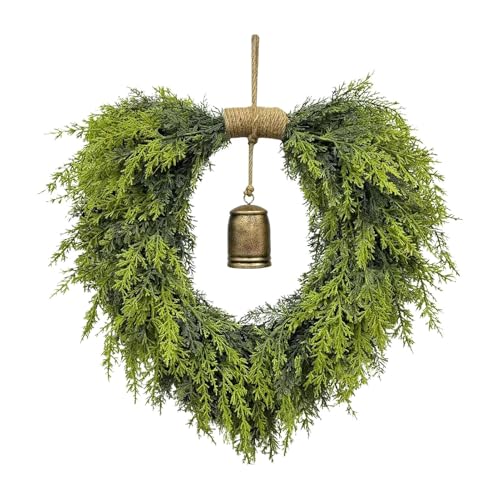 Weihnachtskranz, festliche Ornament-Dekoration, künstliche Weihnachtskranz, Girlande mit Glocken für , Außenbereich, Fenster, Wände, Zuhause, Tisch, Kamine von GZBMEZS