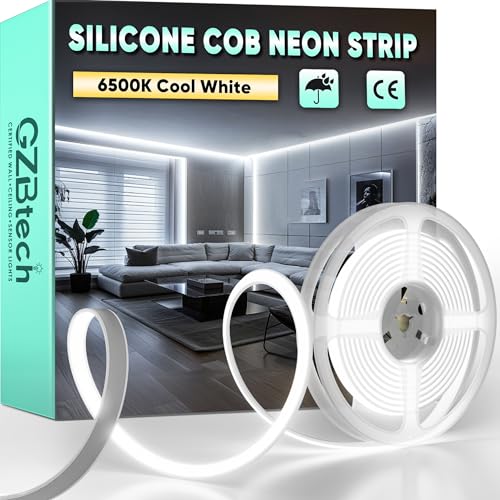 GZBtech AC 230V COB LED Streifen 3M, Silikon Weiß 6500K Wasserdicht 286LEDs/M Dimmbar Outdoor Neon Lichtleiste LED Strip Light für Schlafzimmer, Wand, Küche, Wohnzimmer,DIY Dekoration GZBtech AC 230V COB LED Streifen 3M, Silikon Weiß 6500K Wasserdicht 286LEDs/M Dimmbar Outdoor Neon Lichtleiste LED Strip Light für Schlafzimmer, Wand, Küche, Wohnzimmer,DIY Dekoration von GZBtech