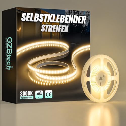 GZBtech Silikon LED Strip Light 1M, 230V 3000K Warmweiss LED Streifen Schrankbeleuchtung, kürzbar Selbstklebend LED Lichtband für Schlafzimmer Küchen Innen Außen Deko und Kommerzielle Nutzung von GZBtech