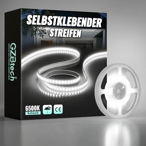 GZBtech Silikon LED Strip Light 1M, 230V 6500K Weiß LED Streifen Schrankbeleuchtung, kürzbar Selbstklebend LED Lichtband für Schlafzimmer Küchen Innen Außen Deko und Kommerzielle Nutzung von GZBtech