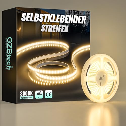 GZBtech Silikon LED Strip Light 2M, 230V 3000K Warmweiss LED Streifen Schrankbeleuchtung, kürzbar Selbstklebend LED Lichtband für Schlafzimmer Küchen Innen Außen Deko und Kommerzielle Nutzung von GZBtech