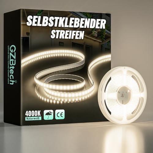 GZBtech Silikon LED Strip Light 2M, 230V 4000K Neutralweiß LED Streifen Schrankbeleuchtung, kürzbar Selbstklebend LED Lichtband für Schlafzimmer Küchen Innen Außen Deko und Kommerzielle Nutzung von GZBtech