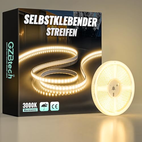 GZBtech Silikon LED Strip Light 3M, 230V 3000K Warmweiss LED Streifen Schrankbeleuchtung, kürzbar Selbstklebend LED Lichtband für Schlafzimmer Küchen Innen Außen Deko und Kommerzielle Nutzung von GZBtech