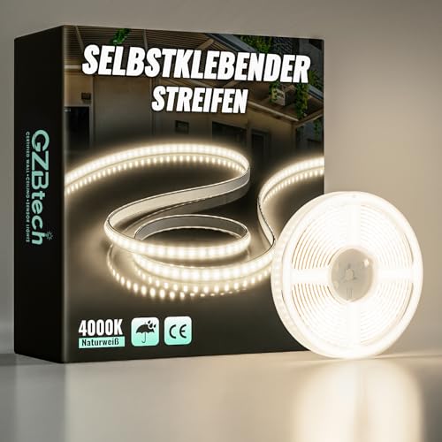 GZBtech Silikon LED Strip Light 3M, 230V 4000K Neutralweiß LED Streifen Schrankbeleuchtung, kürzbar Selbstklebend LED Lichtband für Schlafzimmer Küchen Innen Außen Deko und Kommerzielle Nutzung von GZBtech