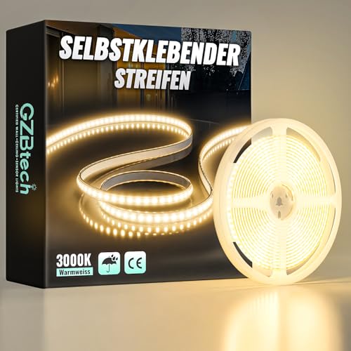 GZBtech Silikon LED Strip Light 5M, 230V 3000K Warmweiss LED Streifen Schrankbeleuchtung, kürzbar Selbstklebend LED Lichtband für Schlafzimmer Küchen Innen Außen Deko und Kommerzielle Nutzung von GZBtech