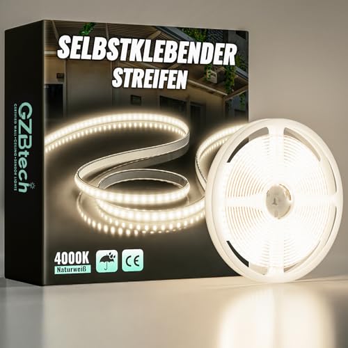 GZBtech Silikon LED Strip Light 5M, 230V 4000K Neutralweiß LED Streifen Schrankbeleuchtung, kürzbar Selbstklebend LED Lichtband für Schlafzimmer Küchen Innen Außen Deko und Kommerzielle Nutzung von GZBtech
