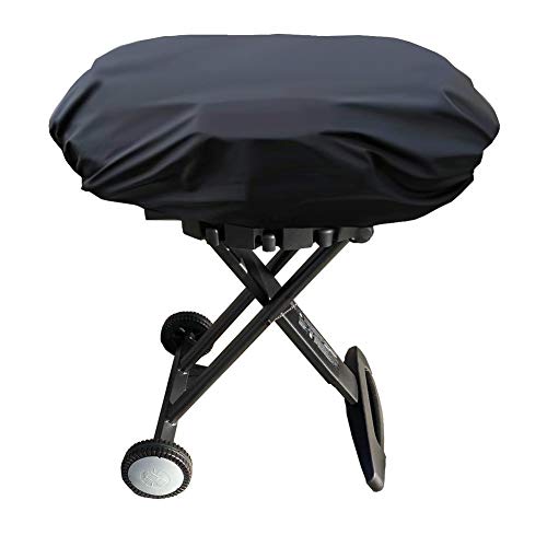 Gasgrill-Schutzhülle, tragbar, aus Polyester, schwarz mit wasserdichter Beschichtung, für Weber Q2000 Q200 Serie (schwarz-210D, 90 x 55 x 27 cm) von GZCRDZ