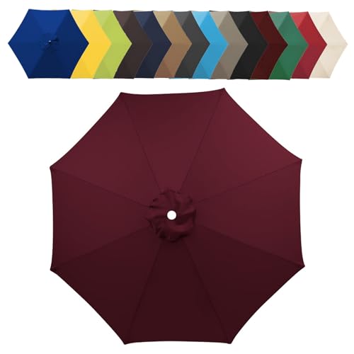 2/2.7/3m 6/8 Streben Sonnenschirm Ersatzbezug Dicker Und Starker Marktschirm Ersatzbespannung Wasserdicht Für Outdoor Terrassenschirm Strandschirm Sonnenschirm ( Color : Burgundy , Size : 8 ribs-3m(9. von GZDXBF