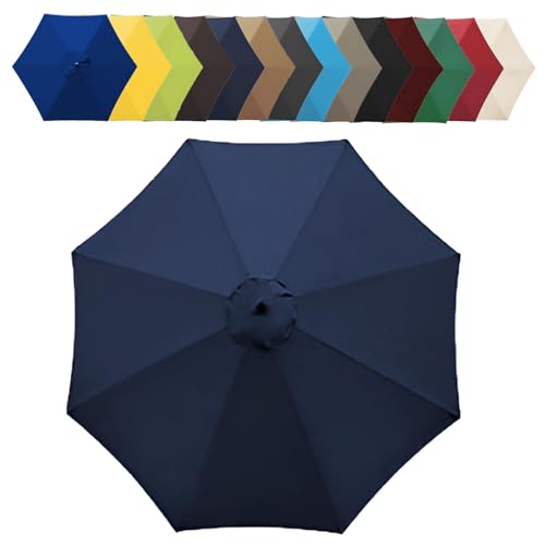 2/2.7/3m 6/8 Streben Sonnenschirm Ersatzbezug Dicker Und Starker Marktschirm Ersatzbespannung Wasserdicht Für Outdoor Terrassenschirm Strandschirm Sonnenschirm ( Color : Navy blue , Size : 6 ribs-2m(6 von GZDXBF