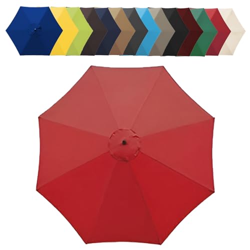 2/2.7/3m 6/8 Streben Sonnenschirm Ersatzbezug Dicker Und Starker Marktschirm Ersatzbespannung Wasserdicht Für Outdoor Terrassenschirm Strandschirm Sonnenschirm ( Color : Red , Size : 8 ribs-3m(9.8ft) von GZDXBF