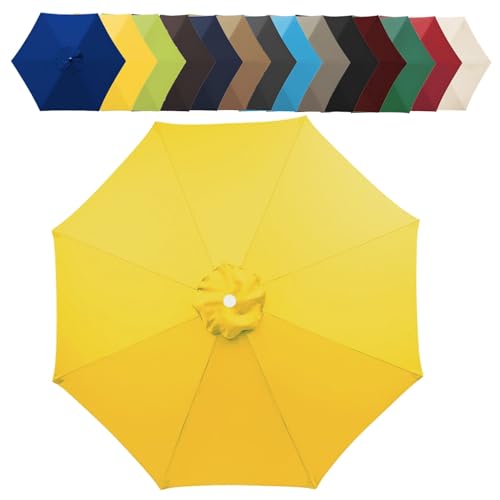 2/2.7/3m 6/8 Streben Sonnenschirm Ersatzbezug Dicker Und Starker Marktschirm Ersatzbespannung Wasserdicht Für Outdoor Terrassenschirm Strandschirm Sonnenschirm ( Color : Yellow , Size : 8 ribs-3m(9.8f von GZDXBF