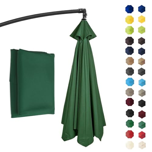 GZDXBF 200 Cm/270 Cm/300 cm Sonnenschirmbezug Ersatzbezug, Wasserdicht Gartenschirm Überdachung Abdeckung, 6 8 Streben Ersatzbespannung(Green,6 Ribs: 3m/9.8ft) von GZDXBF