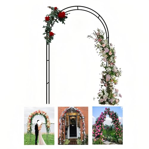 240cm Hoch X 140cm Breit, Robuster Rosenbogen Gartenbogen Elegante Laube Rankbogen – Schwarz/weiß/dunkelgrüne Torbogen Für Den Innen- Und Außenbereich, Rasen, Garten, Verschiedene Kletterpflanzen(Colo von GZDXBF