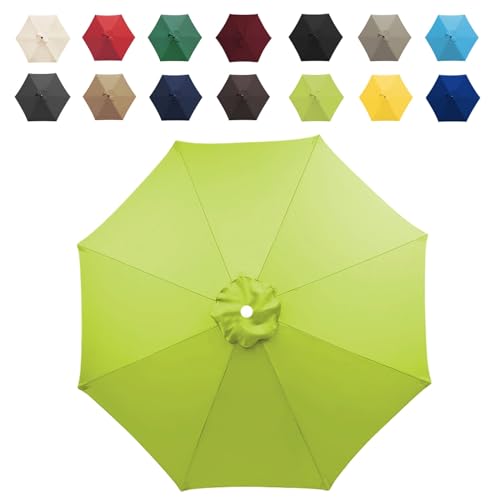 Ersatz-Bezug Für Sonnenschirm 2m/2.7m/3m, Sonnenschirm Stoffbezug 6 Oder 8 Rippen, Ersatzdach Für Terrassenschirm, Polyestertuch (Color : Grass green, Size : 8 ribs-3m(9.8ft)) von GZDXBF