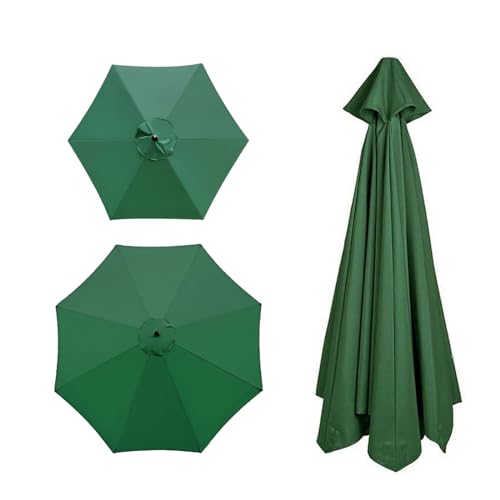 Ersatzbezug Für Ampelschirm Im Freien, Sonnenschirm Ersatz Baldachin Abdeckung, Wasserdicht, UV-Schutz, 200/270/300cm, 6/8 Streben (Color : Green, Size : 8 Ribs-2.7m(8.8ft)) von GZDXBF