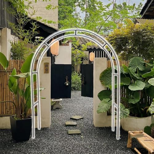 GZDXBF Gartenbogen Rosenbogen (Edelstahl), Metall Rankbogen Pergola Spalier Für Hinterhof, Rasen, Terrasse, Dekoration (Color : 19mm, Size : 1.2 * 2.3m(3.9 * 7.5ft)) von GZDXBF