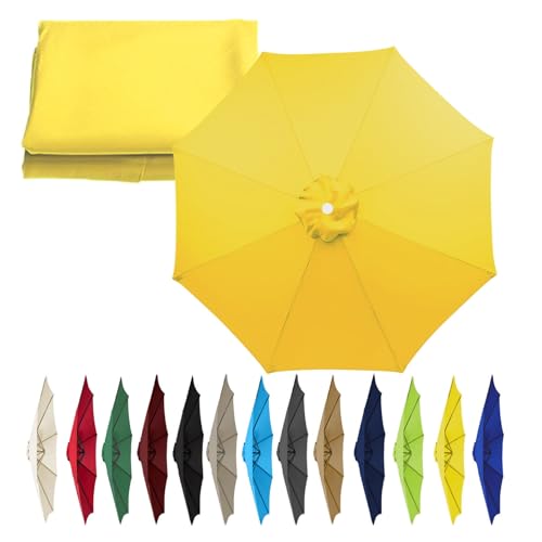 GZDXBF Ø 200/270/300 Cm Ersatz-Bezug Für Luxus-Ampelschirm, Sonnenschirm Ersatzbezug 8 Rippen/6 Rippen UV-Schutz Sonnenschirmbezug (Color : Yellow, Size : 8 ribs-3m(9.8ft)) von GZDXBF