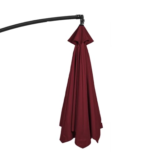 GZDXBF Ø 200cm 270cm 300cm Sonnenschirm Ersatzbezug 8 Streben/6 Streben, Uv-Schutz Ampelschirm Bezug Ersatzbespannung, Ersatzdach Für Terrassenschirm(Color:Burgundy,Size:6 ribs-3m(9.8ft)) von GZDXBF
