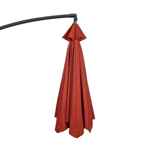 GZDXBF Ø 200cm 270cm 300cm Sonnenschirm Ersatzbezug 8 Streben/6 Streben, Uv-Schutz Ampelschirm Bezug Ersatzbespannung, Ersatzdach Für Terrassenschirm(Color:Red,Size:6 ribs-3m(9.8ft)) von GZDXBF