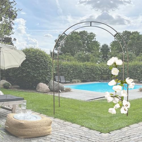 GZDXBF Rosenbogen Aus Edelstahl, Rankbogen Für Innen- Und Außenbereich Zur Dekoration, Gartenbogen Rankhilfe Aus Metall Für Kletterpflanzen (Color : 19mm, Size : 1.2 * 2.3m(3.9 * 7.5ft)) von GZDXBF