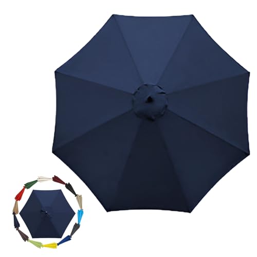 GZDXBF Sonnenschirm Ersatzbezug (200cm 270cm 300cm 6/8 Streben) Ersatz-Sonnenschirm Überdachung Ersatzabdeckung 6/8 Rippen, Terrassenschirm Ersatzdach(Color:Navy Blue,Size:6 ribs-3m(9.8ft)) von GZDXBF