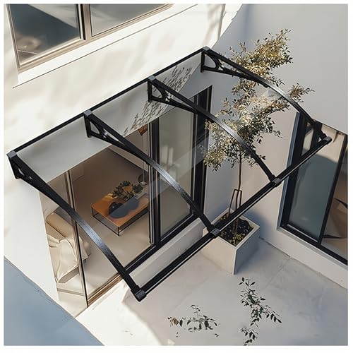 GZDXBF Türdach 80x120 cm Überdachung Haustür Transparentes Pultbogenvordach Sonnenschutz Türvordach Für Balkon Fenster Hauseingang Regenschutz(47x110in (120x280cm)) von GZDXBF