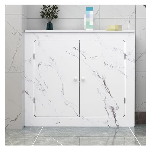 Radiator Cover with 2 Doors, White Heater Cover Cabinet, Louvered Grill, Modern Heating Cabinet with Shelf, for Home, Office(60x80x20cm/24x32x8in) von GZDXBF