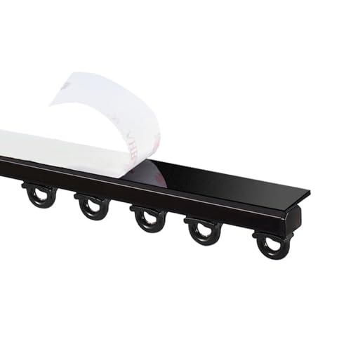 Selbstklebende Vorhangschiene Gardinenschiene Aus Aluminium, Schiebevorhangstange Als Raumteiler Für Schlafzimmer Und Badezimmer(Black,280cm-9.1ft(2 * 140cm)) von GZDXBF