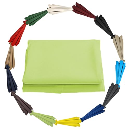 Sonnenschirm Bespannung Für Ampelschirm - 2m/2.7m/3m 6/8 Streben - Sonnenschirmbezug Ersatzbezug - Uv-Schutz Ersatzstoff (Color : Grass green, Size : 6 ribs-3m(9.8ft)) von GZDXBF