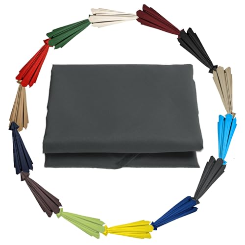 GZDXBF Sonnenschirm Bespannung Für Ampelschirm - 200cm 270cm 300cm 6/8 Streben - Sonnenschirmbezug Ersatzbezug - Uv-Schutz Ersatzstoff(Color:Gray,Size:6 ribs-2.7m(8.8ft)) von GZDXBF