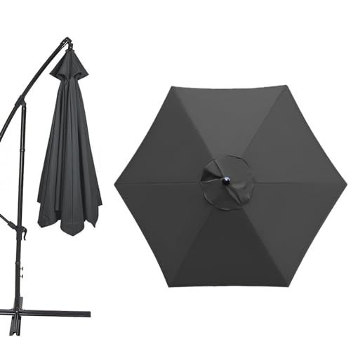 Sun Regenschirm Ersatztuch 6 Streben 8 Streben, Uv-Schutz Ampelschirm Bezug, Ersatz Bezug Terrassenschirm, 2/2.7/3m (Color : Gray, Size : 6 ribs-2.7m(8.8ft)) von GZDXBF