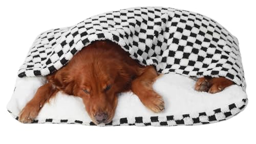 Beruhigend Hundeschlafsack, Hundebett Orthopädisch mit Dach, Flauschig Katzenkörbchen Waschbar mit Kapuze, Abnehmbar und Waschbar Katzenschlafsack Hundekorb für Kleine Mittelgroße Hunde(Square Grid,60 Beruhigend Hundeschlafsack, Hundebett Orthopädisch mit Dach, Flauschig Katzenkörbchen Waschbar mit Kapuze, Abnehmbar und Waschbar Katzenschlafsack Hundekorb für Kleine Mittelgroße Hunde(Square Grid,60 von GZGLZDQ